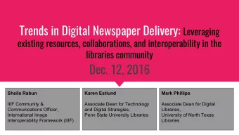 Dec. 12, 2016  Sheila Rabun  Karen Estlund  Mark Phillips  IIIF Community &amp;  Associate Dean for