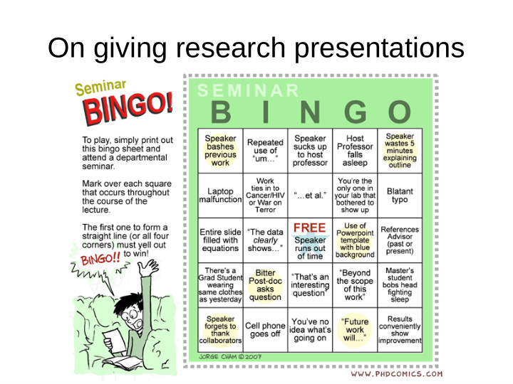on giving research presentations