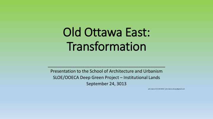 old ld ottawa eas ast transformation