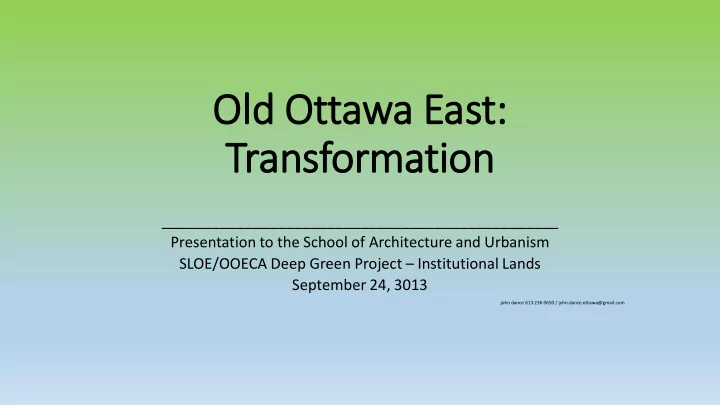 old ld ottawa eas ast transformation