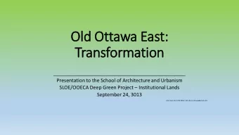 Old  ld Ottawa Eas  ast:  Transformation  ________________________________________________