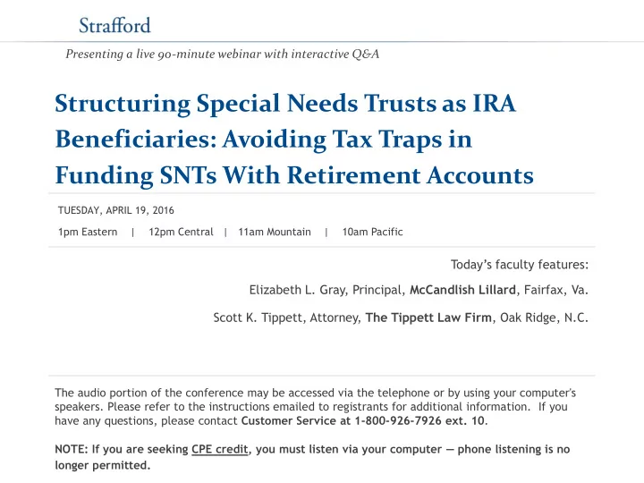 structuring special needs trusts as ira beneficiaries