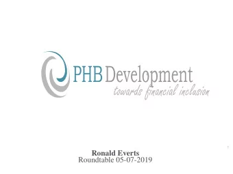 Ronald Everts  Roundtable 05-07-2019  Value proposition  Government &amp;  Commercial VC  NGO