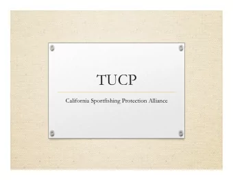 TUCP  California Sportfishing Protection Alliance  CSPA  Recommendations  December - March