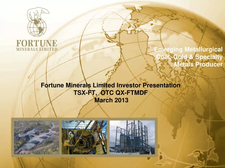 emerging metallurgical coal gold specialty metals