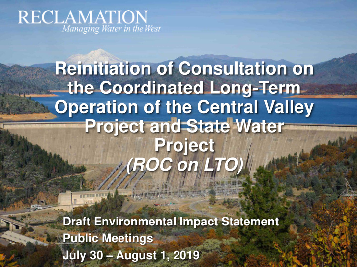 reinitiation of consultation on the coordinated long term
