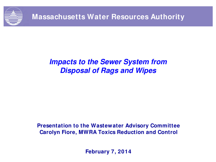 massachusetts water resources authority impacts to the