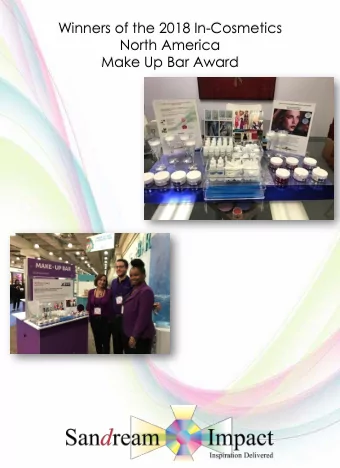 Winners of the 2018 In-Cosmetics  North America  Make Up Bar Award  Hydrating, Plumping and