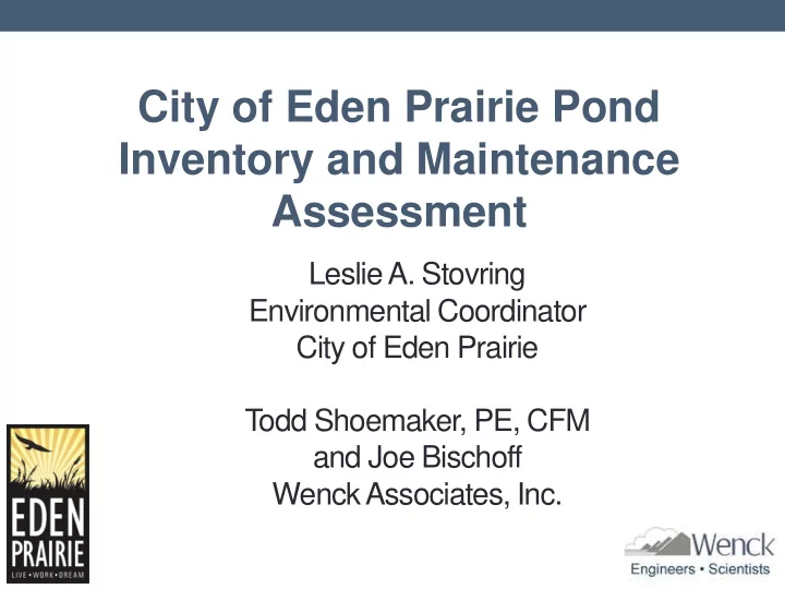 city of eden prairie pond
