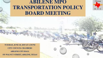 TRANSPORTATION POLICY  BOARD MEETING  TUESDAY, JUNE 18, 2019 AT 1:30 PM  CITY COUNCIL CHAMBERS
