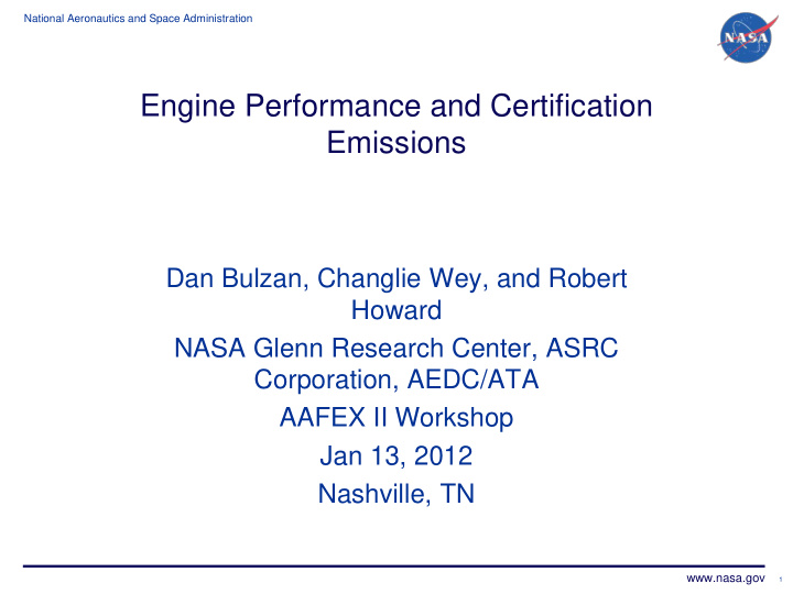 engine performance and certification emissions
