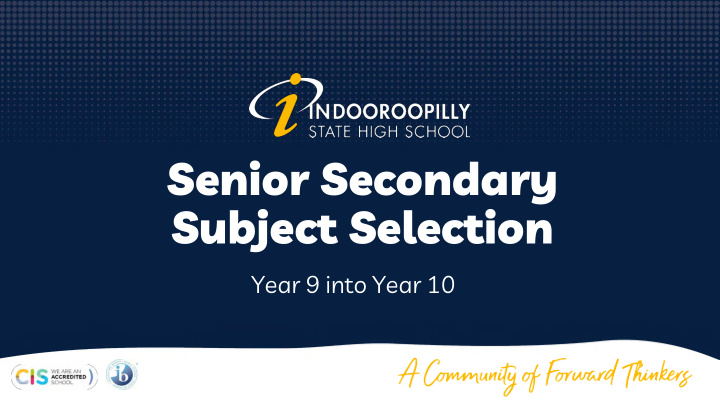 senior secondary subject selection