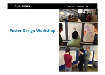 Poster Design Workshop  INNOVATIONSKONTORET  On the Agenda  09.00 Welcome  Communica2on