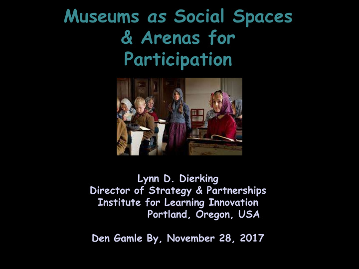 museums as social spaces