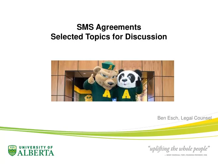 sms agreements selected topics for discussion