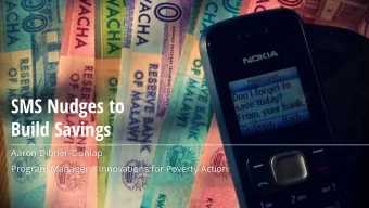 Build Savings  Aaron Dibner-Dunlap  Program Manager | Innovations for Poverty Action  Agenda