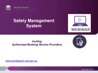 Safety Management  System  Inviting  Authorised Booking Service Providers