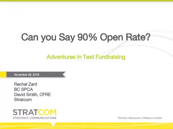 Can you Say 90% Open Rate  te?  Ad  Adventure  res in  n Tex  ext Fundrais  isin  ing  Novembe  ber