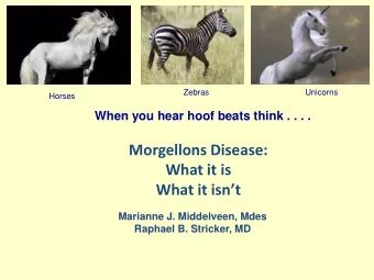 What it is What it isnt  Marianne J. Middelveen, Mdes  Raphael B. Stricker, MD Disclosure