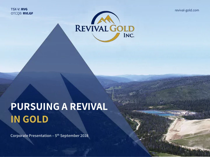 pursuing a revival in gold