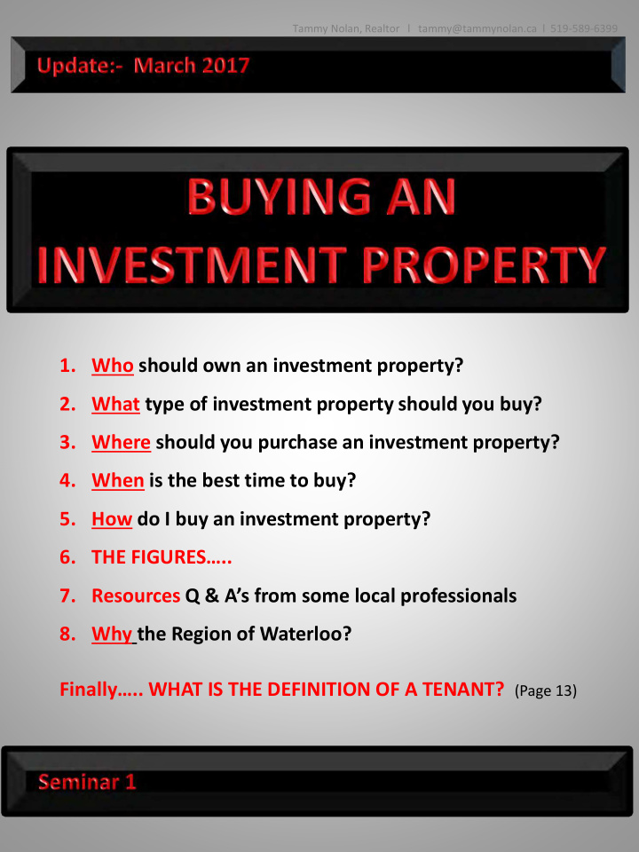 2 what type of investment property should you buy