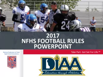 NFHS FOOTBALL RULES  POWERPOINT  Take Part. Get Set For Life.  National Federation of State