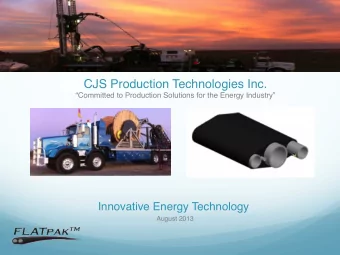 CJS Production Technologies Inc.  Committed to Production Solutions for the Energy