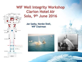 Clarion Hotel Air Sola, 9 th June 2016  Debris Cap  Horizontal  x-mas tree  TCI  ITC with plug  AWV