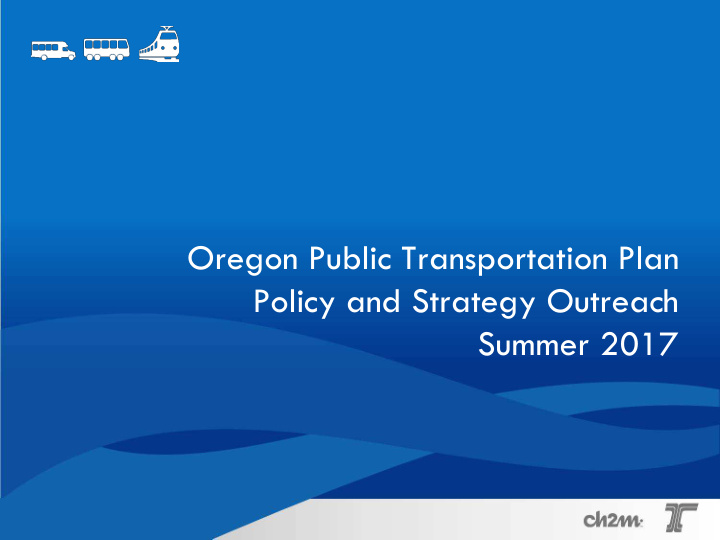 oregon public transportation plan policy and strategy