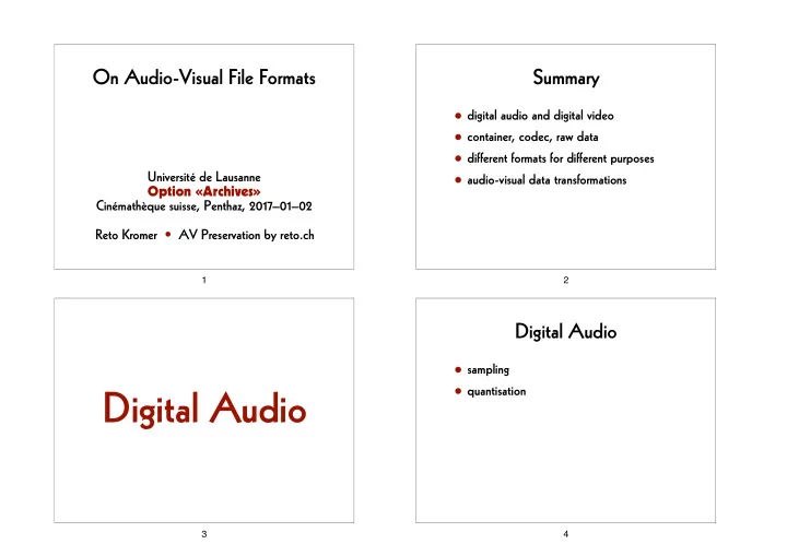 digital audio