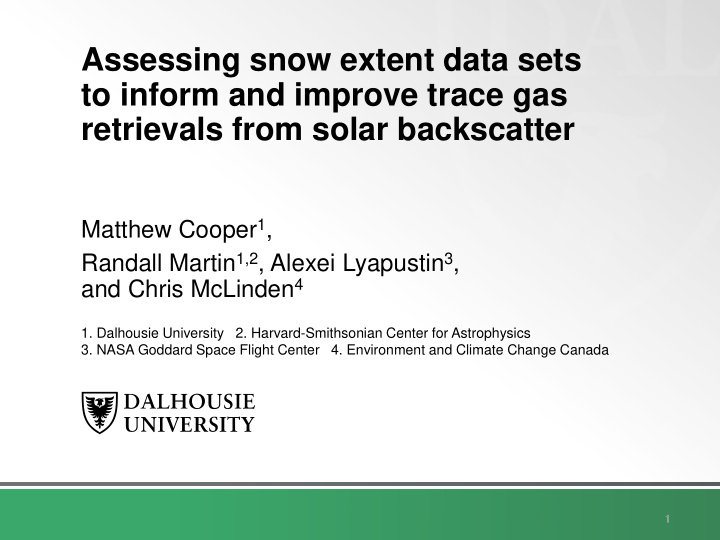 assessing snow extent data sets