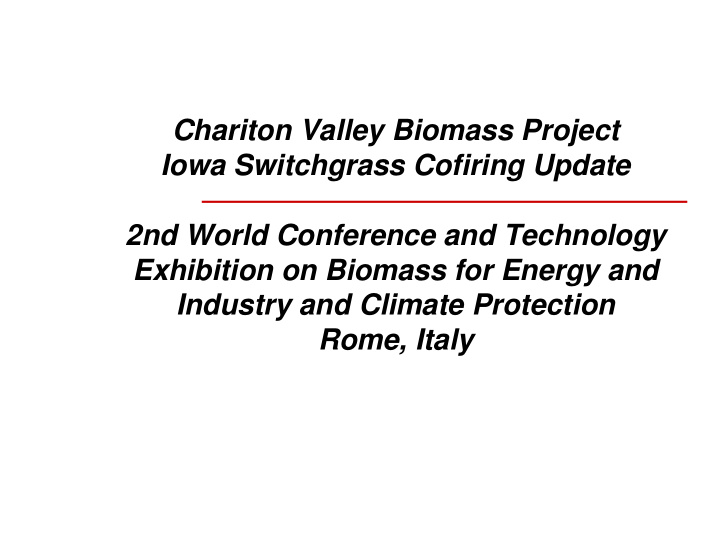 chariton valley biomass project iowa switchgrass cofiring