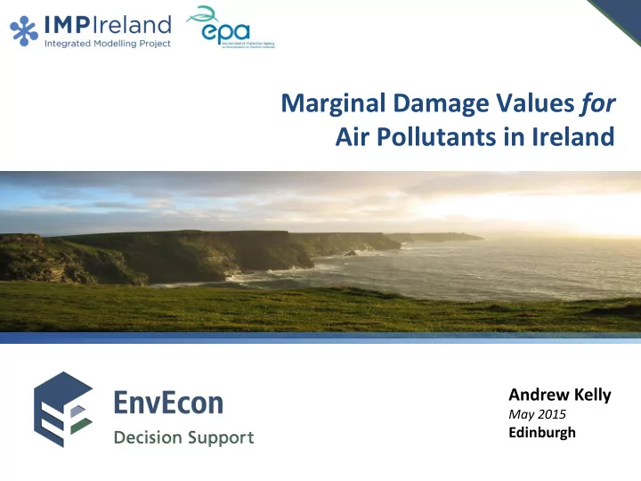 marginal damage values for