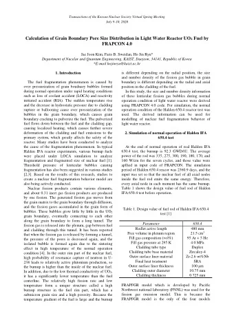 Calculation of Grain Boundary Pore Size Distribution in Light Water Reactor UO 2 Fuel by  FRAPCON