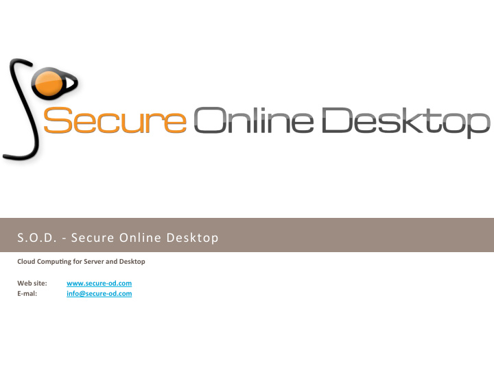 s o d secure online desktop