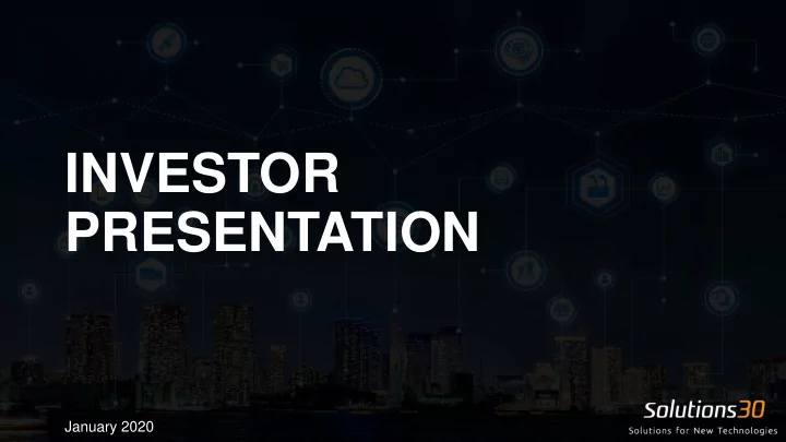 investor presentation