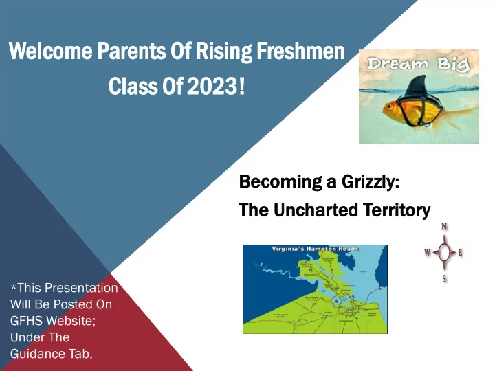 welcome ome par parents nts of ri risin sing g freshmen