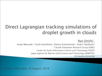 Ryo Onishi 1 , Keigo Matsuda 1 , Yuichi Kunishma 2 , Dmitry Kolomenskiy 1 , Keiko Takahashi 1