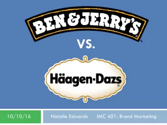 VS.  10/10/16  Natalie Edwards      IMC 401: Brand Marketing  Introduction  Market Share of