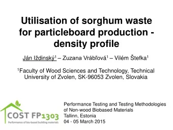 Utilisation of sorghum waste  for particleboard production - density profile Jn Idinsk 1