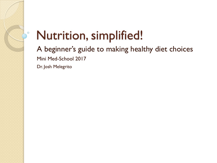 nutrition simplified