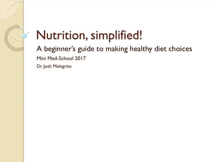 nutrition simplified