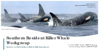 Souther  n R  esident Killer  Whale  Wor  kgr  oup  Co -Cha ir, PF  MC Ad Ho c  SRKW Wo rkg ro up