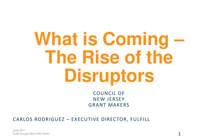 the rise of the disruptors