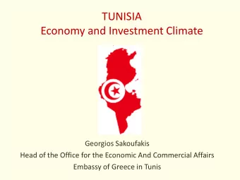 Economy and Investment Climate  Georgios Sakoufakis  Head of the Office for the Economic And