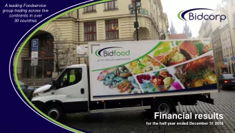 Financial results  for the half year ended December 31 2016  Agenda  Brian Joffe, Executive