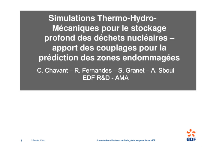 simulations thermo hydro m caniques pour le stockage