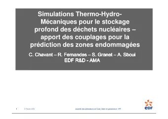 Simulations Thermo-Hydro-  Mcaniques pour le stockage  profond des dchets nuclaires