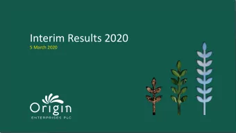 Interim Results 2020  5 March 2020  Forward-looking statements  This presentation contains
