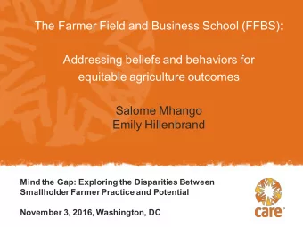 equitable agriculture outcomes  Salome Mhango  Emily Hillenbrand  Mind the Gap: Exploring the